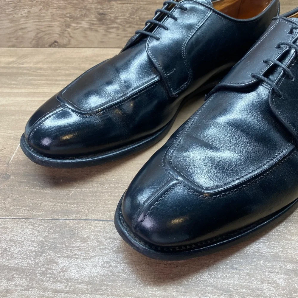 Allen Edmonds Hancock Derby Mens 12 D Black USA Vintage Dress Shoes 8404
